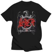 Slayer Vyriški Moteriški Juodi Erelio Marškinėliai Moteriški Vidutinio Dydžio TEE Medvilniniai Gatvės Stiliaus Per dideli Laisvalaikio Drabužiai M