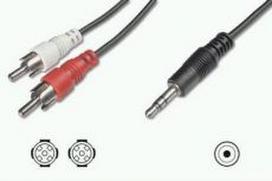ASSMANN Audio connection kabelis, stereo 3.5mm – 2x RCA, 2.5m, AK-510300-025-S