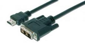 Digitus HDMI adapter cable, type A-DVI(18+1), M/M, 2.0m, Full HD, UL, black, DK-330300-020-S