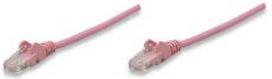 INTELLINET Network Cable, Cat6, UTP RJ-45 Male / RJ-45 Male, 1.0 m, Pink, 392761