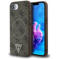 GUESS case for IPHONE 16e (SE 4 2025), compatible with MagSafe, GUHMPSE4P4TDPW (PU 4G RingTriangle Logo), brown
