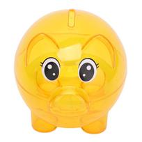 Transparent Plastic Money Saving Box Break Resistance Pig Shaped Piggy Bank for ChildrenL