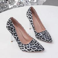 Seksualūs Elegantiški Moteriški Mados Batai Leopardų Rašto Madingi Smailianosiai Aukštakulniai Sandalai 34-43 38 gray