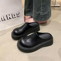 Thick-soled lazy outer bag head 2025 Muller women's shoes spring new muffin slippers slippers outer wear women 35 juoda