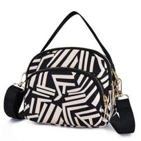 Women's Printed Small Backpack Single Shoulder Crossbody Bag Nylon Fabric Mother Bag Mobile Phone Bag Coin Purse