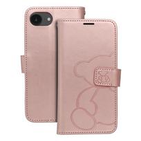 MEZZO Book Case for IPHONE 16e (SE 4 2025) teddy bear, rose gold