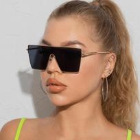 Vintage Metal Sunglasses Women Steampunk Sun Glasses For Men Eyewear Fashion Flat Top Goggle Large Frames Gradient Lens Shades