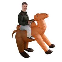 Juokingas kupranugaris pripučiamas kostiumas, cosplay vakarėlio persirengimo pripučiamas kostiumas 150-190cm ruda