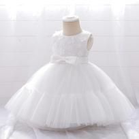 Baby Girl Princess Vakarėlio suknelė mergaitėms Kūdikių gimtadienio Baltos Krikšto suknelės Naujagimiui Tiulis Krikšto suknelė Mažylio drabužiai 70cm balta