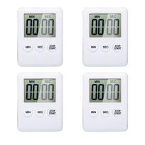 4 vnt. Itin plonas laikmatis su LCD ekranu Mini virtuvės skaitmeninis priminimas A set of 4 white