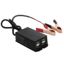 Motociklo akumuliatoriaus gnybtas mobiliojo telefono įkroviklis 4 viename USB greito įkrovimo adapteris garsiakalbiams Led juoda