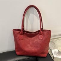 Large Capacity Braided Pattern Indentation Tote Bag for Women In Autumn New Fashion Texture Versatile One-shoulder Handbag for Women