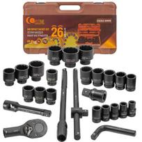 Smūginių veržliarakčių galvučių rinkinys 3/4"" 12 kampų 17-65 mm 26el dėklas FT-68262-9MPB (57690)