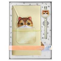 NIMMY 2-in-1 notebook + pen BIG EYED PET 2.0 Cat khaki