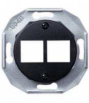 Cover plate for data outlet 2xRJ45 black, Renova WDE011703 | 3606480661983
