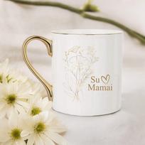 Porcelianinis puodelis su gėlėm „Su meile, Mamai" 300ml