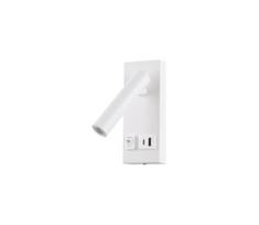 LED sieninis akcentinis šviestuvas su USB LED/2W/230V balta