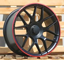 Ratlankis RACINGLINE B1258 R19x8.5 5x112 ET 43 CB 66.6 (Black Half Matt Red Lip) (750 kg)