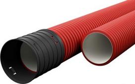 Double wall protective tube for cable EVOCAB HARD D=160mm/6m red 750N 2020016006004C01003 | 4752053023289