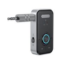 Atnaujintas Bluetooth 5.4 Automobilinis AUX Garso Adapteris HiFi Stereo Muzika Belaidis Imtuvas Siųstuvas 3.5MM Su Mikrofonu Laisvų Rankų Įranga Automobiliniam Rinkiniui Garsiakalbis TV PC juoda