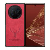 Skirta Huawei Mate XT Ultimate Animacinis briedžio galvos odinis telefono dėklas Skirta HUAWEI Mate X5 X3 X2 Minkštas silikoninis buferis Atsparus smūgiams dangtelis Skirta Mate XT x5 x3 For Mate XT Ultimate raudona