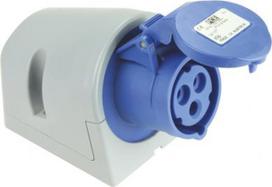 Wall socket outlet 3x16A (2P+PE) 6h IP44 blue 113-6 | 9003399113062