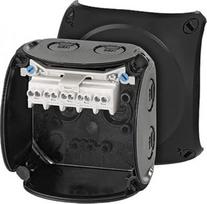 Junction box KF 0404 B 104x104x70mm IP66/67 black halogen free with 5x4mm² terminal UV resistant 62000050 | 4012591121787