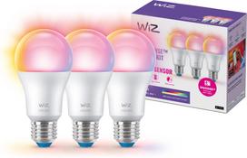 WiZ Smart bulb, E27, A60, RGB, Wi-Fi, 2200-6500 K, 806 lm, matte finish, pack of 3 (929003601033)