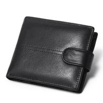 Leather Mens Wallet with Coin Pocket Designer Dollar Wallet with Rfid 2025 juoda