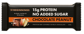 THE BEGINNINGS  30% baltyminis šokolado ir žemės riešutų skonio batonėlis, 50 g