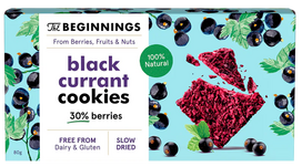 THE BEGINNINGS su juodaisias serbentais sausainiai, 80 g