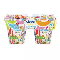 Jogurtas CLEVER vanilės skonio su šokoladiniais saldainiukais, 270 g