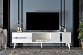 TV staliukas Kalune Design Vania, baltas/sidabrinis
