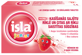 ISLA JUNIOR, braškių skonio,  čiulpiamosios pastilės, 20 vnt.