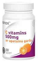 JONAX C vitaminas su apelsinų skoniu tabletės, 50 vnt.