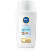NIVEA SUN Ultra Light lengvos tekstūros fluidas su atspalviu SPF 50+ atspalvis Medium 40 ml