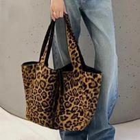 Moteriškas rankinis krepšys Didelis rankinukas Universitetinis Naujas Leopardo rašto Tote Kasdienis Apsipirkimas Prabangūs Dizainerių Rankinukai leopardo rašto spalva