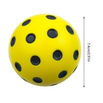 1Pc Silent Pickleball Indoor Entertainment Silent Practice Ball Pu Foam High Bounce Resistance Not Disturbing People geltona