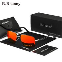 RBsunny Madingi vairavimo akiniai nuo saulės Vyriški poliarizuoti aliumininiai Anti-UV400 akiniai Moteriški aukštos kokybės Anti-Glare didelio rėmo akiniai