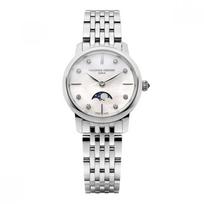 Frederick ConStant Fc 206mpwd1S6b Slimline Mėnulio fazės Deimantinė perlamutrinė edition Moteriškas metalinis laikrodis FC-206MPWD1S6B