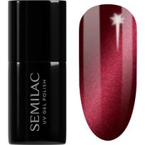 Semilac UV Hybrid Silk Effect gelinis nagų lakas, stingstantis UV / LED lempos šviesoje atspalvis 467 Red Candle Flash 7 ml