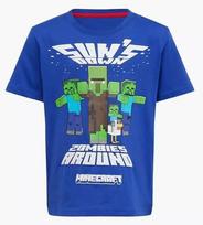 Trumpi vaikiški marškinėliai Minecraft, mėlyni, 152 cm