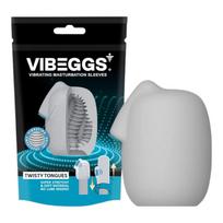 VIBEGGS Twisty Tongues - vibruojantis masturbatorius kiaušinis - baltas
