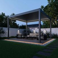 Pavėsinė Pergola DELUXE AUTOMATIC 360x400x256 cm su LED, Anthracite