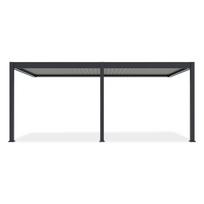 Pavėsinė Pergola ELEGANCE WALL AUTOMATIC 300x600x256 cm su LED, Anthracite/Light Grey, montuojama prie sienos