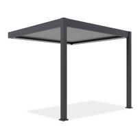 Pavėsinė Pergola ELEGANCE WALL AUTOMATIC 300x300x256 cm su LED, Anthracite/Light Grey, montuojama prie sienos