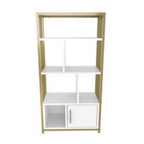 Knygų lentyna Kalune Design Valero 875ZNA4568, auksinė/balta