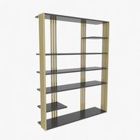 Knygų lentyna Kalune Design Jenny 875ZNA4522, juoda/auksinė