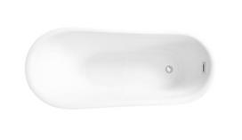 Vonia Besco Calima Black&White Matt, 170 x 74 cm, su chrome sifonu su persipylimu