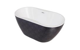 Vonia Besco Navia Glam Graphite, 140 x 75 cm, su chrome sifonu